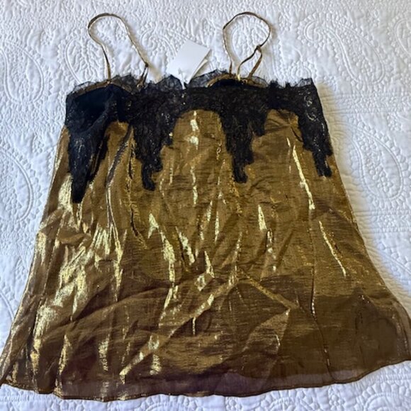 cami nyc metallic gold and black top - Picture 4 of 4
